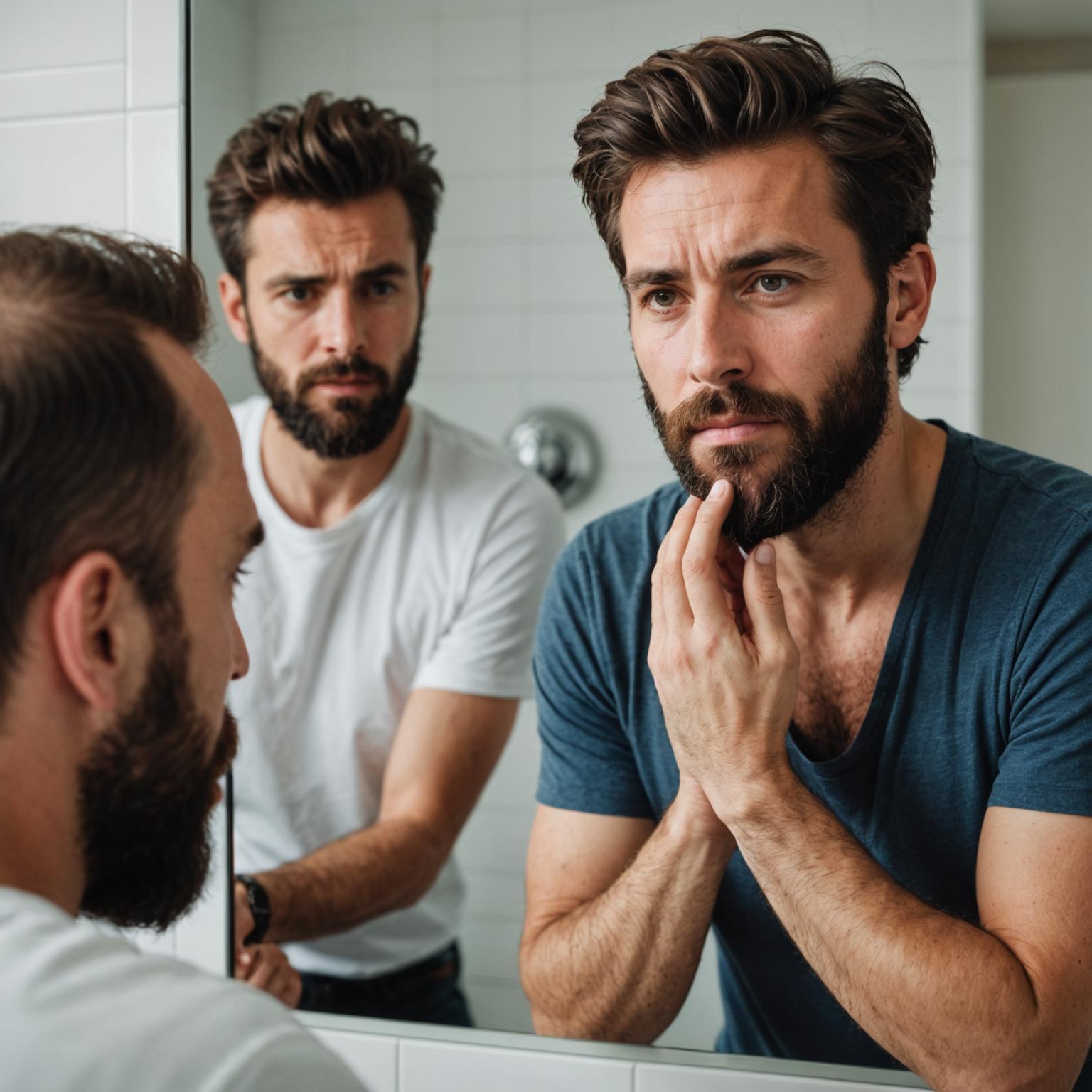 Collection of men's grooming products arranged neatly