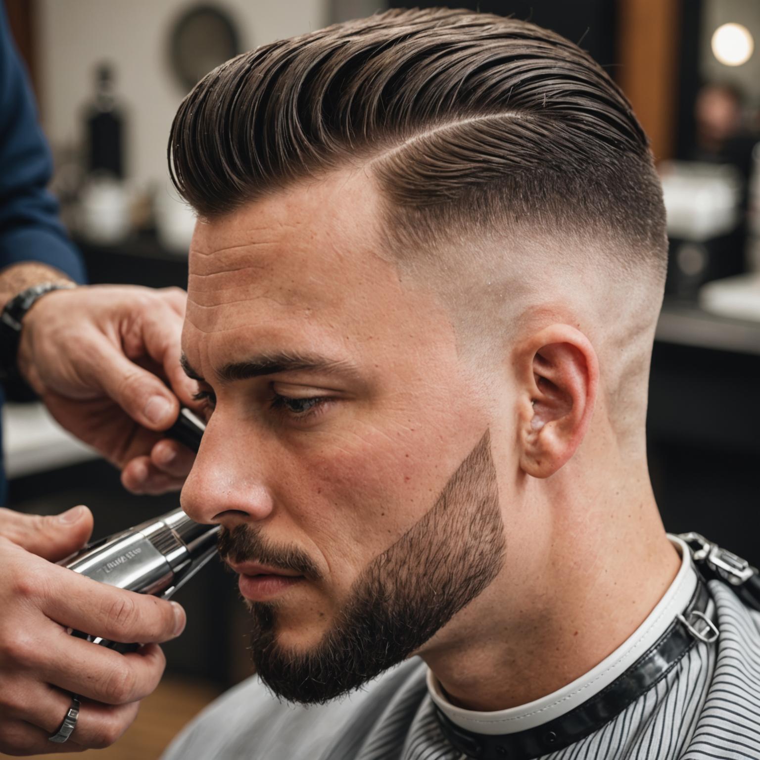 Barber delivering a precision skin fade